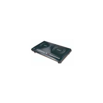 Dubultā indukcijas plīts Rosberg R51445JD, 2000W+2000W, kristāla plāksnes, melna 55R51445JD
