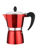 Cuban coffee maker Rosberg R51173BP9, 9 cups, Aluminum, Red 5R51173BP9