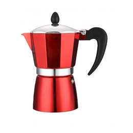 Cuban coffee maker Rosberg R51173BP9, 9 cups, Aluminum, Red 5R51173BP9