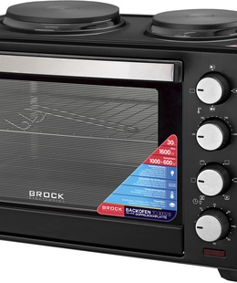 BROCK Cepeškrāsns ar sildvirsmām, melna 30L, 1600W TO 3002 B  Hover