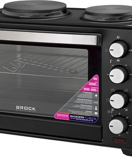 BROCK Cepeškrāsns ar sildvirsmām  48L 2000W TO 4802 BK  Hover