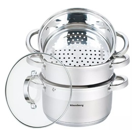 Tvaika katls, tērauds, komplektā 4 gab Ø20cm, 3.1L, Klausberg. KB 7139