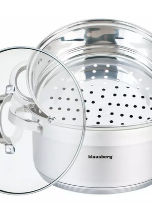 Tvaika katls, tērauds, komplekts 3 gab., Ø22cm, 4L, Klausberg KB 7141  Hover