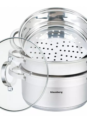 Tvaika katls, tērauds, komplekts 4 gab., Ø22cm, 4L, Klausberg KB 7142  Hover