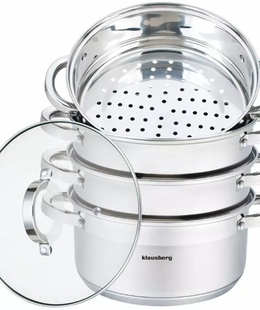 Tvaika katls, tērauds, komplekts 5 gab., Ø22cm, 4L, Klausberg KB 7143  Hover