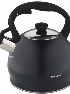 Tējkanna, tradicionālā, tērauda, 2l, melna Klausberg. KB 7428  Hover