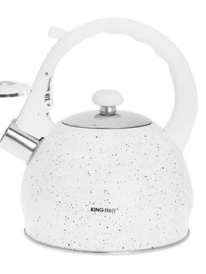 Tējkanna, tradicionālā, tērauda, baltā marmora, 2l Kinghoff. KH 1404  Hover