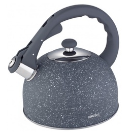 Tējkanna, tradicionālā, tērauda, pelēka-marmora, 2,6l Kinghoff. KH 1408