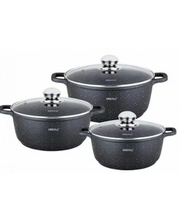 Katli, 6 daļu komplekts, tērauda, ​​Ø20x8cm 2,3l, Ø24x1,5cm 4,5l, Ø2x12,5cm 6,5l, KH 1606, Kinghoff  Hover