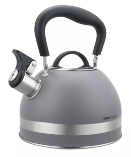 Tējkanna ar svilpi, 1,8L, nerūsējošais tērauds, pelēks, KINGHoff. KH 1851  Hover