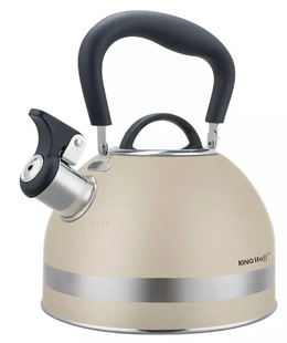 Tējkanna ar svilpi, 1,8L, nerūsējošais tērauds, bēšs, KINGHoff. KH 1854  Hover