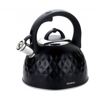Tējkanna, tradicionālā, tērauda, 3l, melna Klausberg KB 7550