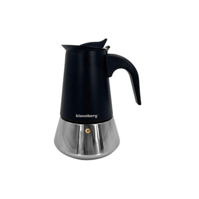 Espresso kafijas automāts, nerūsējošā tērauda, ​​4 tases, melns/sudrabains, Klausberg, KB 7844