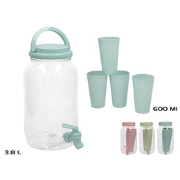 Caurspīdīgs dzērienu dozators 3,7 l, 26 x 18 x 15 cm, SUMMER ENJOY 8445393562681