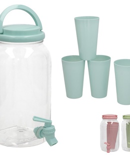 Caurspīdīgs dzērienu dozators 3,7 l, 26 x 18 x 15 cm, SUMMER ENJOY 8445393562681  Hover