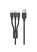  Devia Kintone Series 3In1 Tube, USB to Lightning, MicroUSB, Type-C, 1,2m, Black