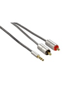  Hama 00080865 AluLine Connecting Cable, 3.5mm jack plug stereo - 2x RCA plug 2m