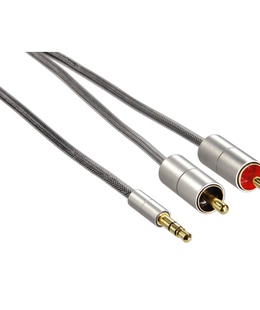  Hama 00080865 AluLine Connecting Cable, 3.5mm jack plug stereo - 2x RCA plug 2m  Hover