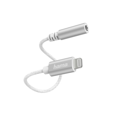  Hama 00187210 Lightning Adapter to 3.5mm Audio Socket, White