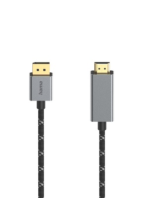  Hama 00200506 Video Cable, DisplayPort Plug - HDMI Plug, Ultra-HD 4K@60Hz 1.5m  Hover