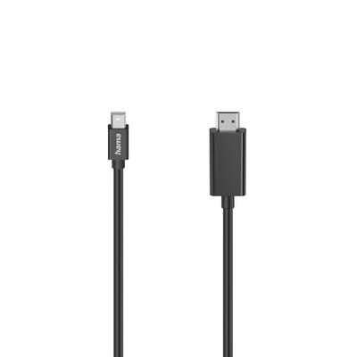  Hama 00200711 Video Cable, Mini-DI Plug - HDMI Plug, Ultra-HD 4K, 1.5m