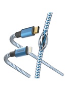  Hama 00201561 Reflective Charging Cable, USB-C - Lightning 1.5m Nylon blue