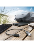  Hama 00201600 Charging Cable, USB-A - USB-C 0.2m Nylon black Hover