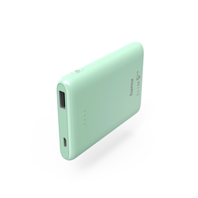  Hama 00201665 SLIM 5HD PowerBank 5000mAh Green