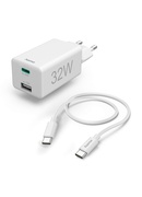  Hama 00201692 Quick Charger Mini 1X USB-C 32W, cable white