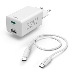  Hama 00201692 Quick Charger Mini 1X USB-C 32W, cable white