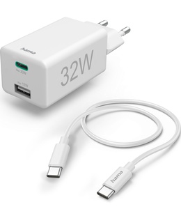  Hama 00201692 Quick Charger Mini 1X USB-C 32W, cable white  Hover