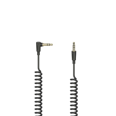  Hama 00205114 Flexi-Slim Spiral Cable, 3.5mm 90 Jack Plug - Plug Stereo 1.5m