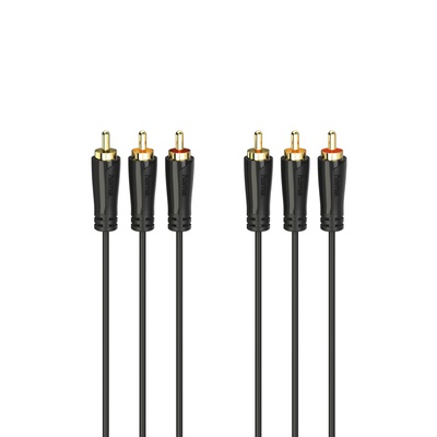  Hama 00205151 Audio/Video Cable, 3 RCA plugs - 3 RCA plugs, gold-plated 3m