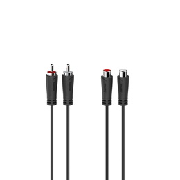  Hama 00205259 Audio Extension Cable, 2 RCA Plugs - 2 RCA Sockets 1.5m