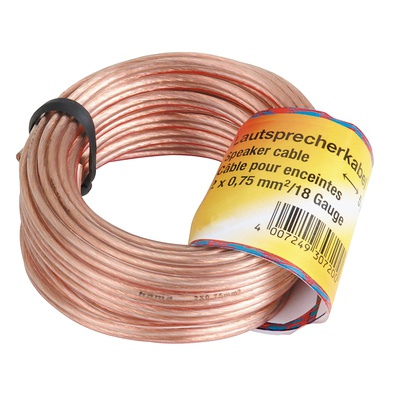  Hama 00205266 Loudspeaker Cable 2 x 0.75 mm, 20m Transparent