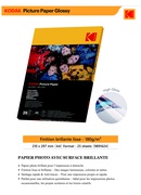  Kodak 180gsm 9.1 mil Glossy A4x25