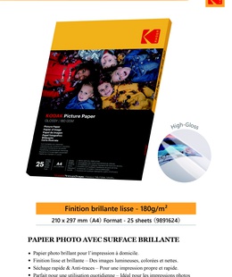  Kodak 180gsm 9.1 mil Glossy A4x25  Hover