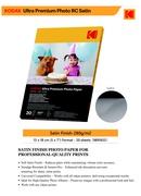  Kodak Ultra Premium Photo Paper 280g Satin 13 x 18 cm 20 Sheets