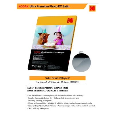  Kodak Ultra Premium Photo Paper 280g Satin 13 x 18 cm 20 Sheets