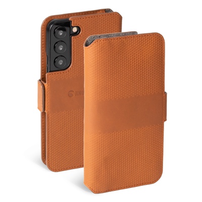  Krusell Leather PhoneWallet Samsung Galaxy S22+ cognac (62468)