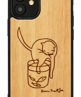  MAN&WOOD case for iPhone 12 mini cat with red fish  Hover