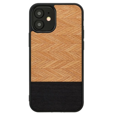  MAN&WOOD case for iPhone 12 mini herringbone nero black