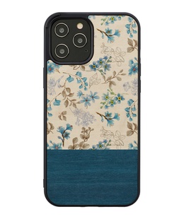  MAN&WOOD case for iPhone 12/12 Pro blue flower black  Hover