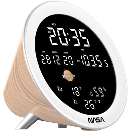  Nasa WSP1700 wood Weather Station/Speaker BT Ship