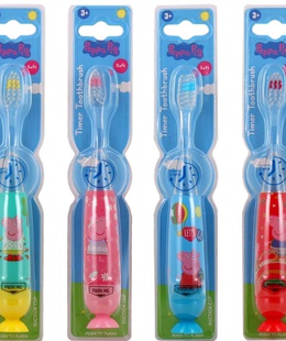 Birste Peppa Pig Flashing Toothbrush Set with Suction Cap Different Colors 4 pcs  Hover
