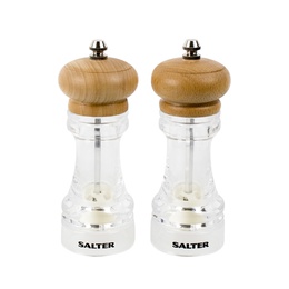  Salter 7607 WDXR Beech Wood Mills Twin