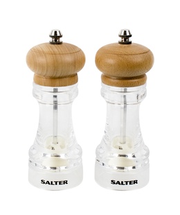 Salter 7607 WDXR Beech Wood Mills Twin  Hover