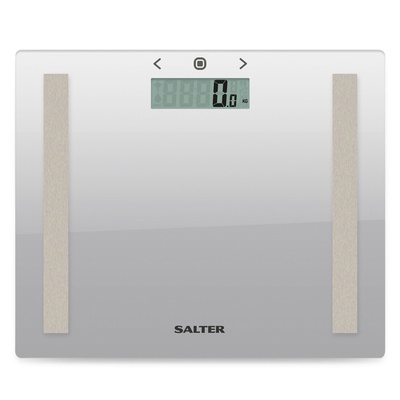 Svari Salter 9113 SV3RAREU16 Compact Glass Analyser Bathroom Scales - Silver