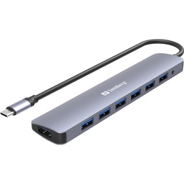  Sandberg 136-40 USB-C to 7 x USB 3.0 Hub