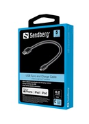  Sandberg 441-40 USB>Lightning MFI 0.2m Black Hover